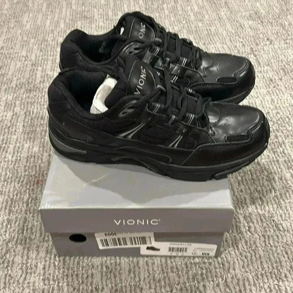 Vionic Women's 23Walk Black Leather 10 Wide - Picture 3 of 7
